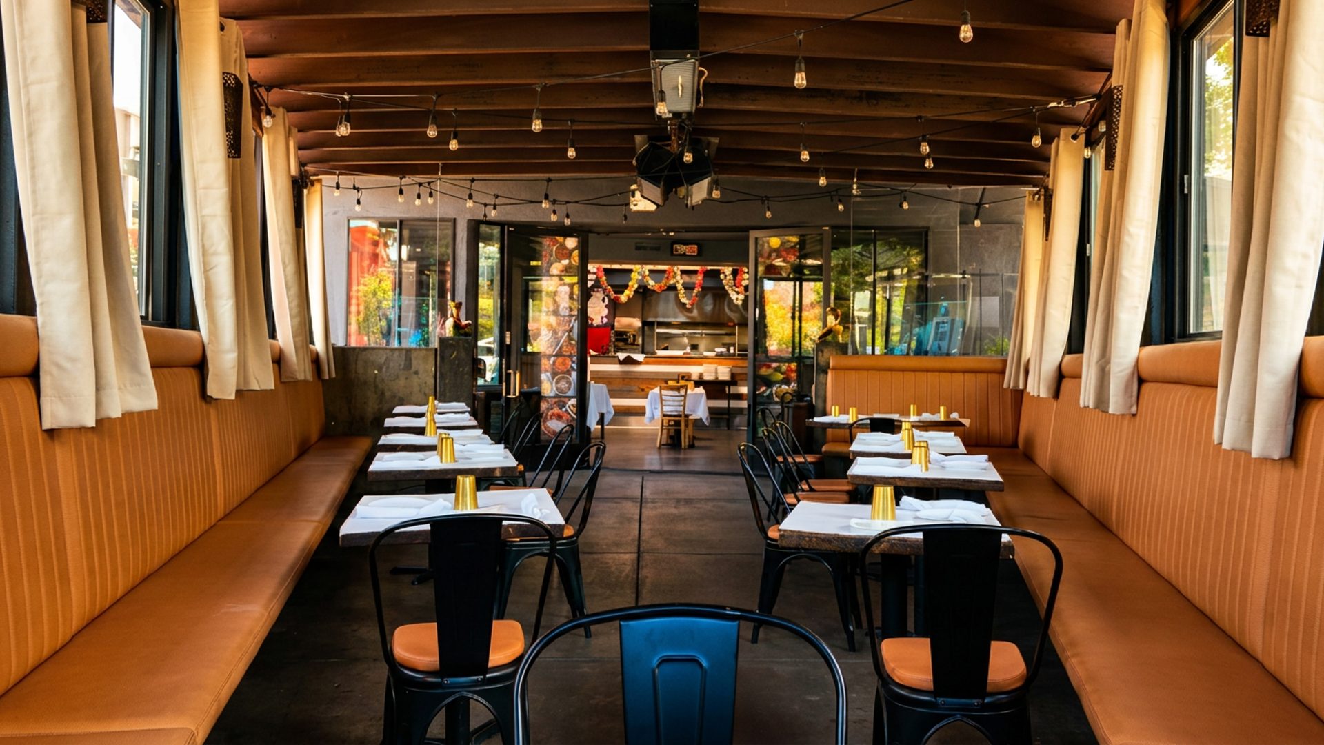 Our covered patio seats up to 50